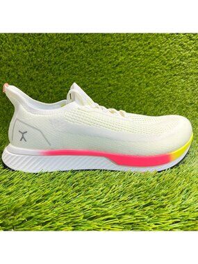 Flux Adapt Runner White Neon Mens Size 12.5 Running Athletic Walking Knit Shoes